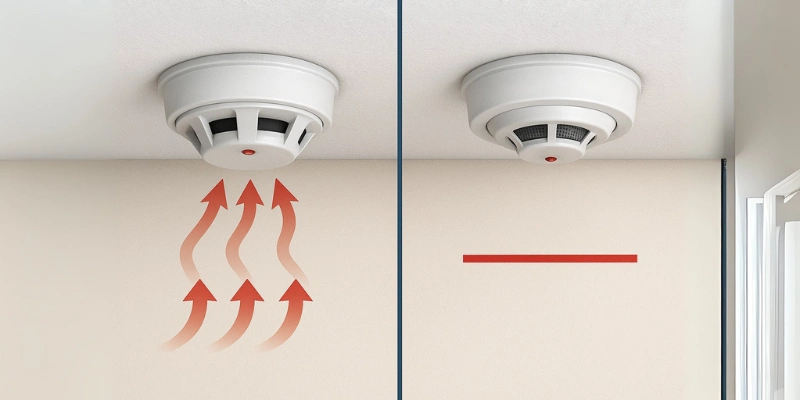 Heat detector jenis fixed dan RoR.