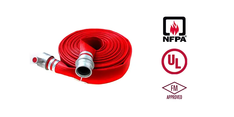selang pemadam kebakaran red rubber hooseki standar NFPA UL FM