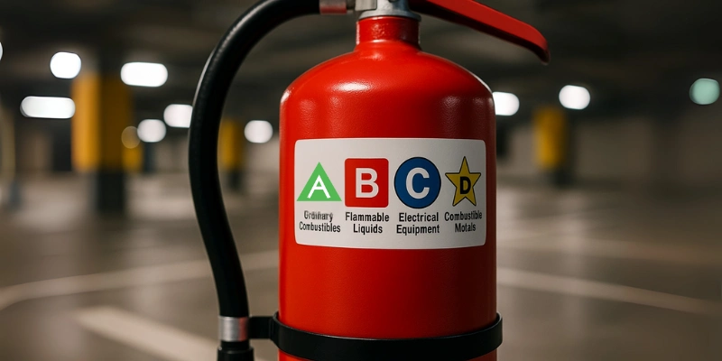 Simbol pemadam kebakaran standar NFPA.