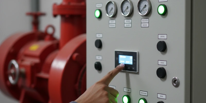 Control panel pompa pemadam kebakaran.