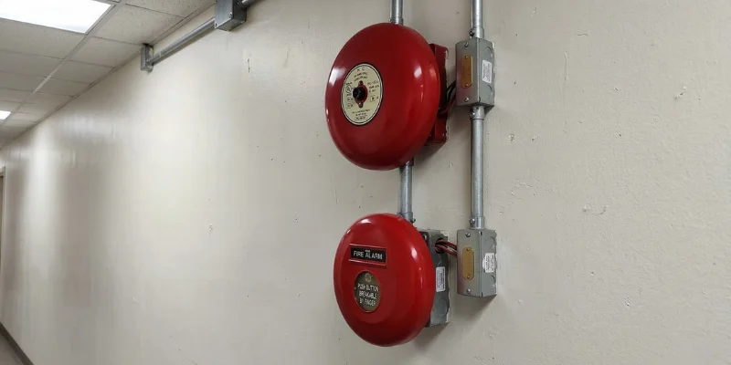 Komponen alarm kebakaran gedung.