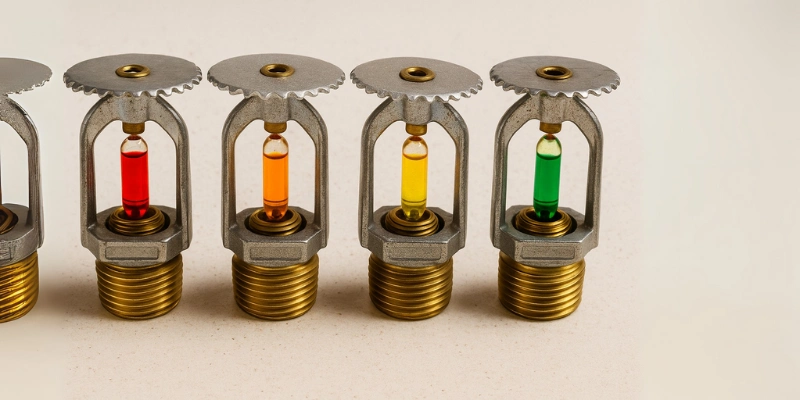 Warna glass bulb pada head sprinkler variatif.
