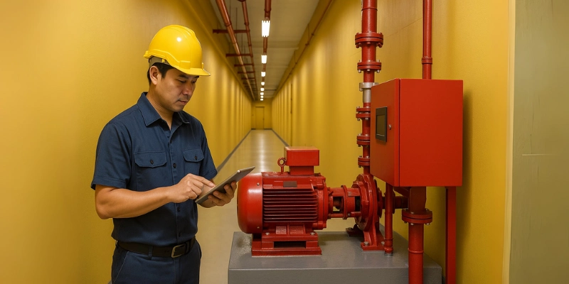 Pompa diesel hydrant Ebara Jakarta.