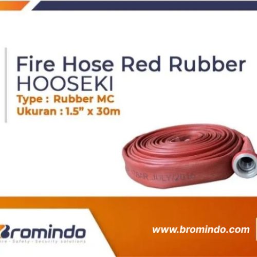 Hooseki Fire Hose Red Rubber 1.5x30m MC
