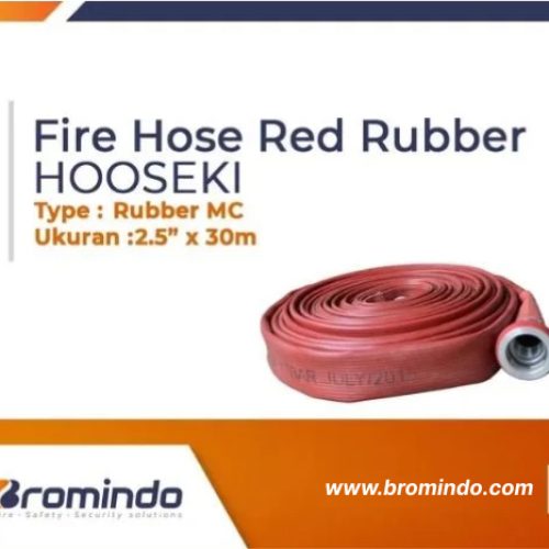 Hooseki Fire Hose Red Rubber 2.5x30m MC