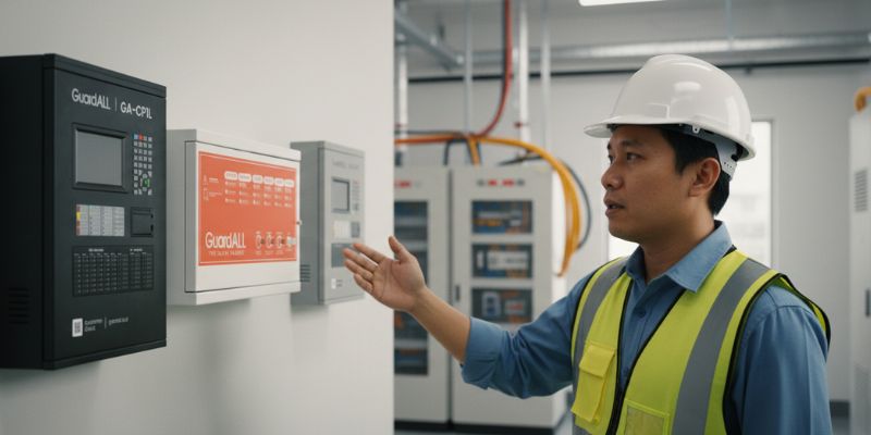 Panel alarm kebakaran gedung.