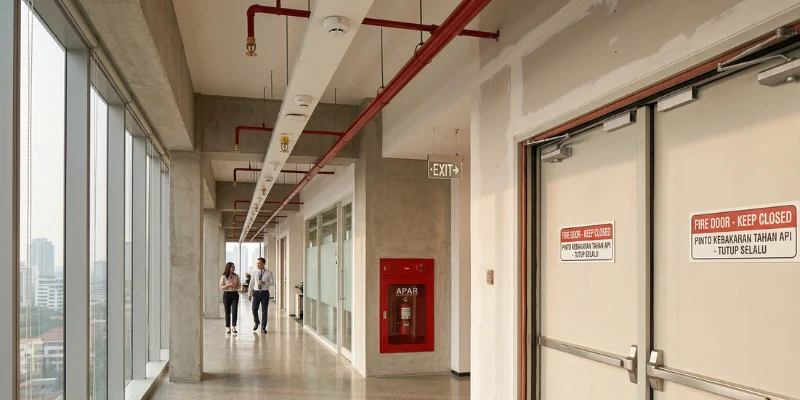 Fire protection system di gedung.