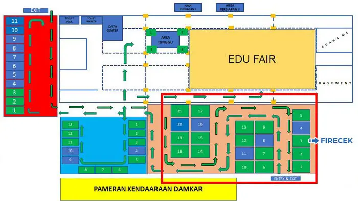 denah booth firecek di fire safety festival 2023