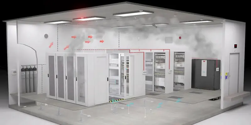 cara kerja FM200 suppression system untuk ruang server dan pusat data