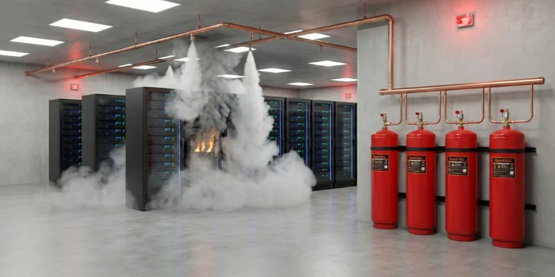 Fire suppression untuk server room.