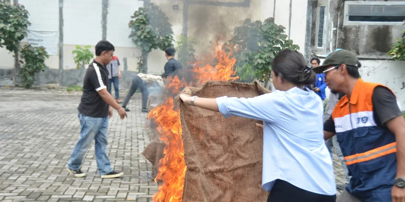 Fire drill training.