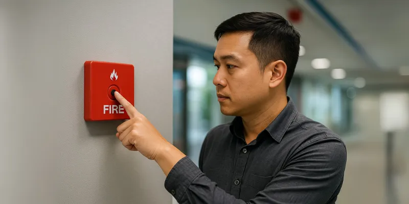 Alarm kebakaran manual.