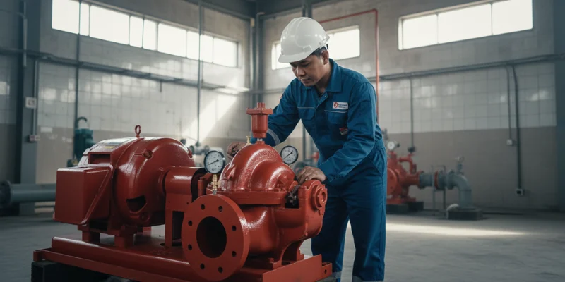 Horizontal split case fire pump.