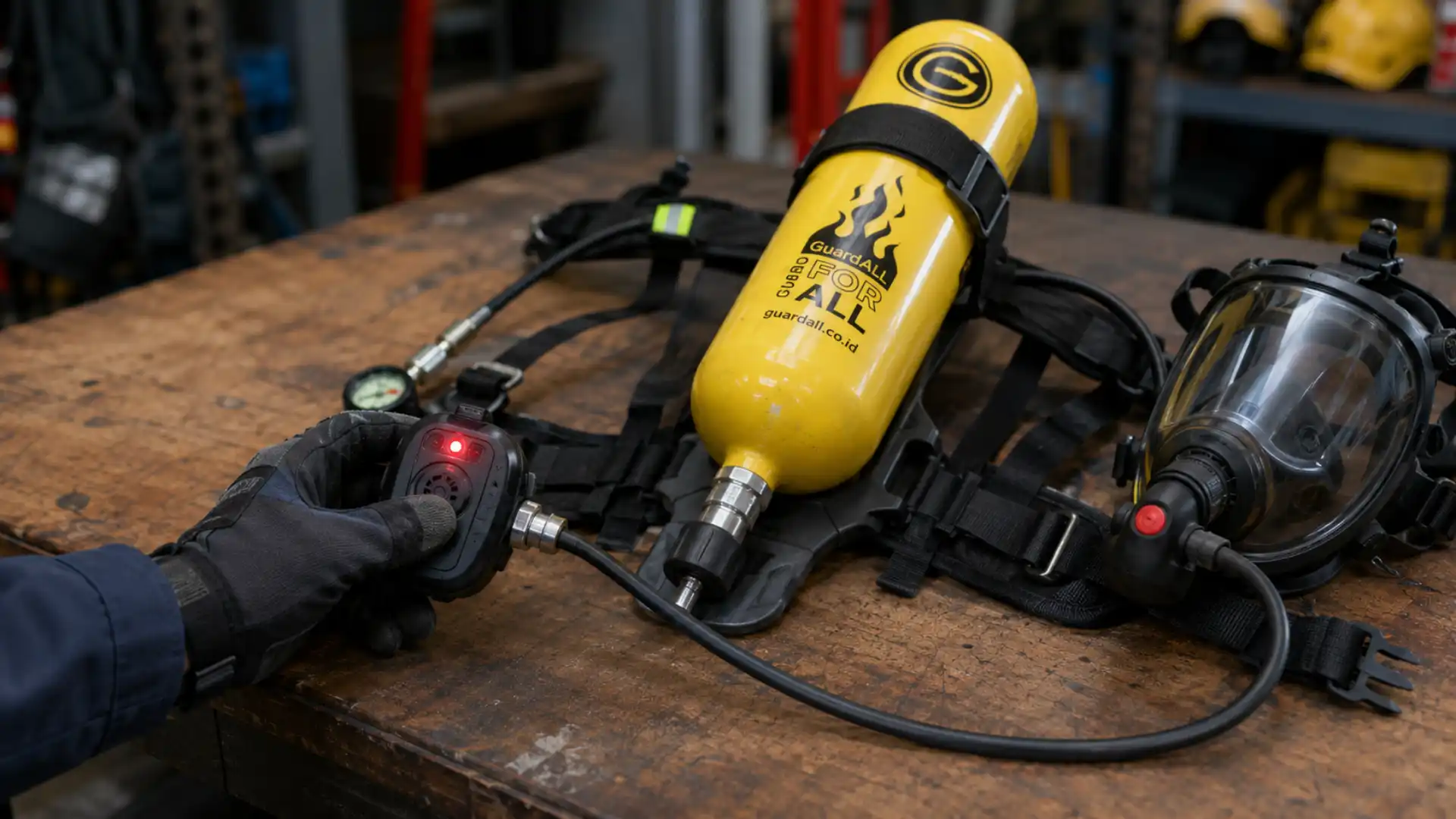 Komponen SCBA alarm.