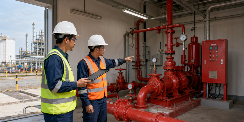 Fire hydrant kilang minyak dan gas risiko tinggi.