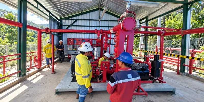 Instalasi pompa hydrant tambang emas PT TTN.
